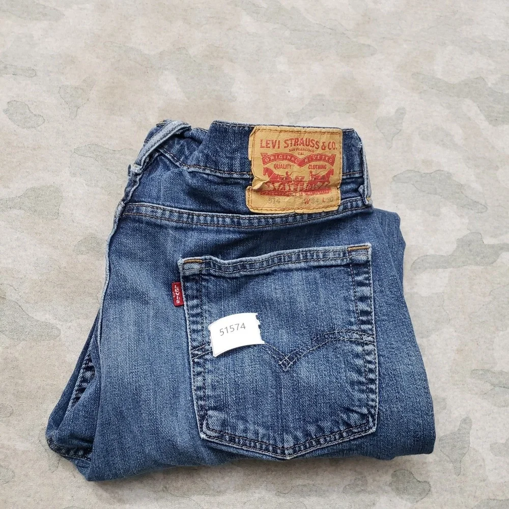 Levi's 514 Jeans Mens 34x30 Blue Straight Leg Denim Medium Wash Workwear Outdoor